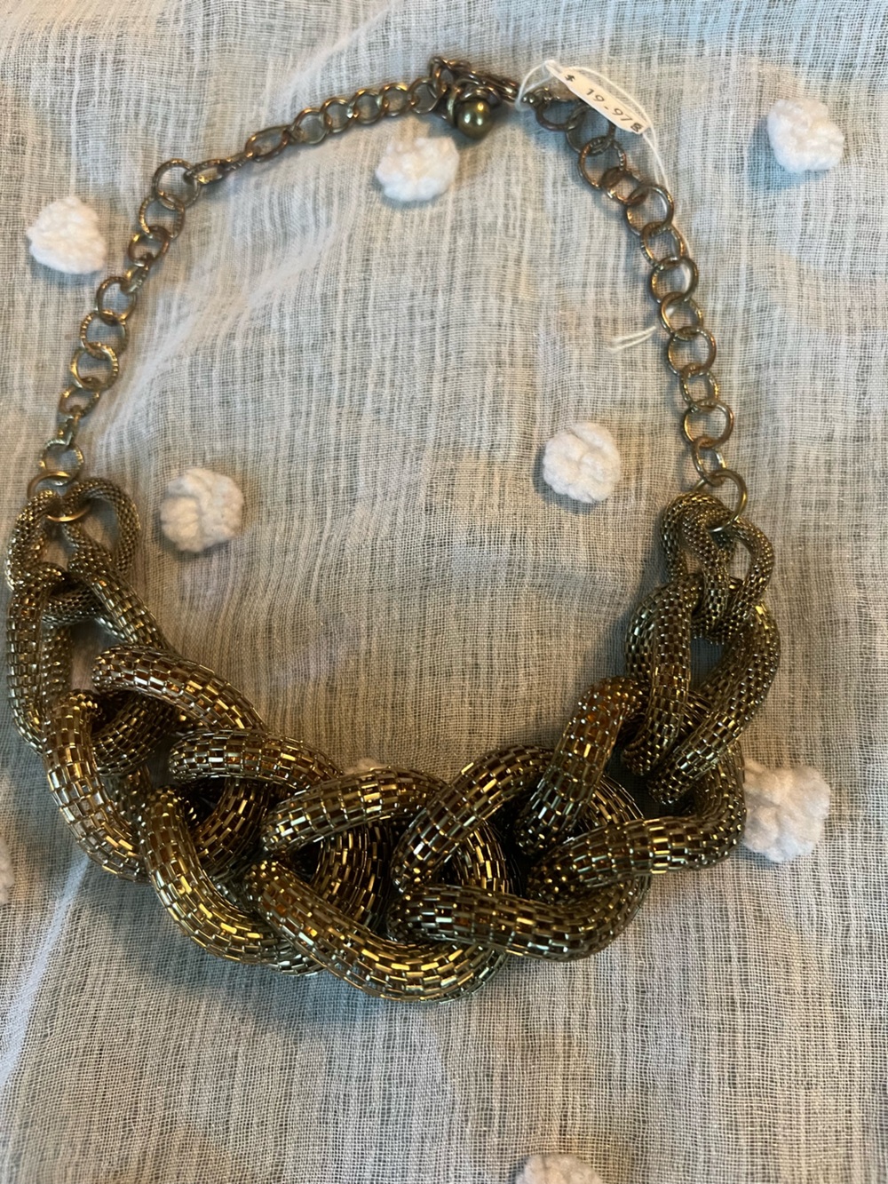Braided Metallic Statement Necklace - Unbranded